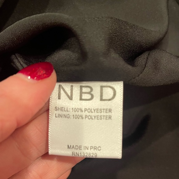 Revolve NBD Cocktail Dress Size Small Black Red Floral Strapless Mini Dress chic - Picture 9 of 12